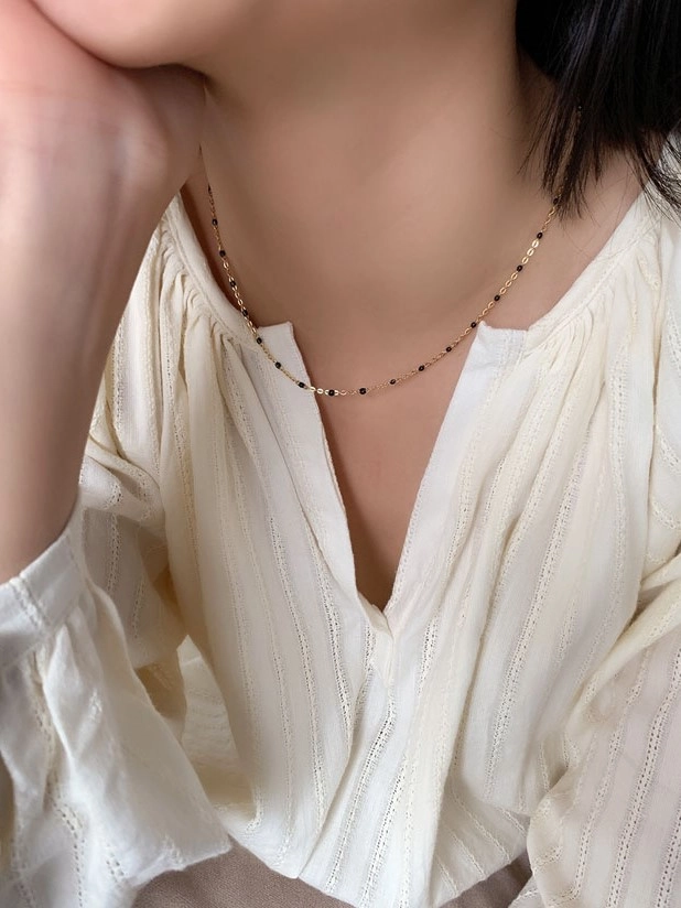 【FOURCOMMA】MINI SQUARE ONYX S250 NECKLACE▲STRAYKIDS着用 FOURCOMMA】MINI SQUARE ONYX S250 NECKLACE△STRAYKIDS着用