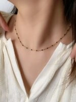 Gold Chain Beaded Necklace | Seungmin - Stray Kids - Fashion