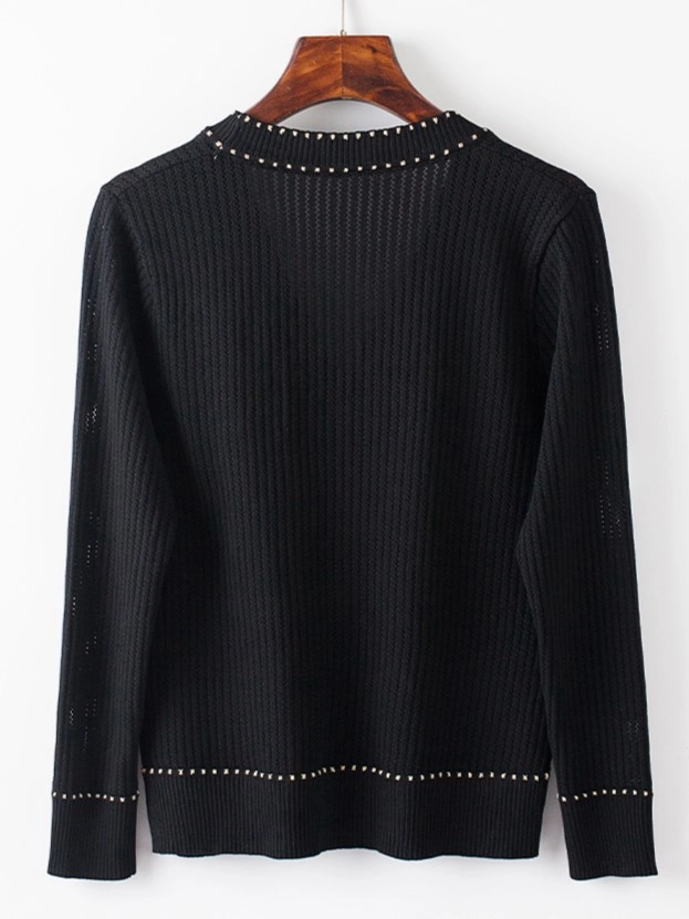 Black Stitched V-Neck Cardigan | Taehyung - BTS - Fashion Chingu