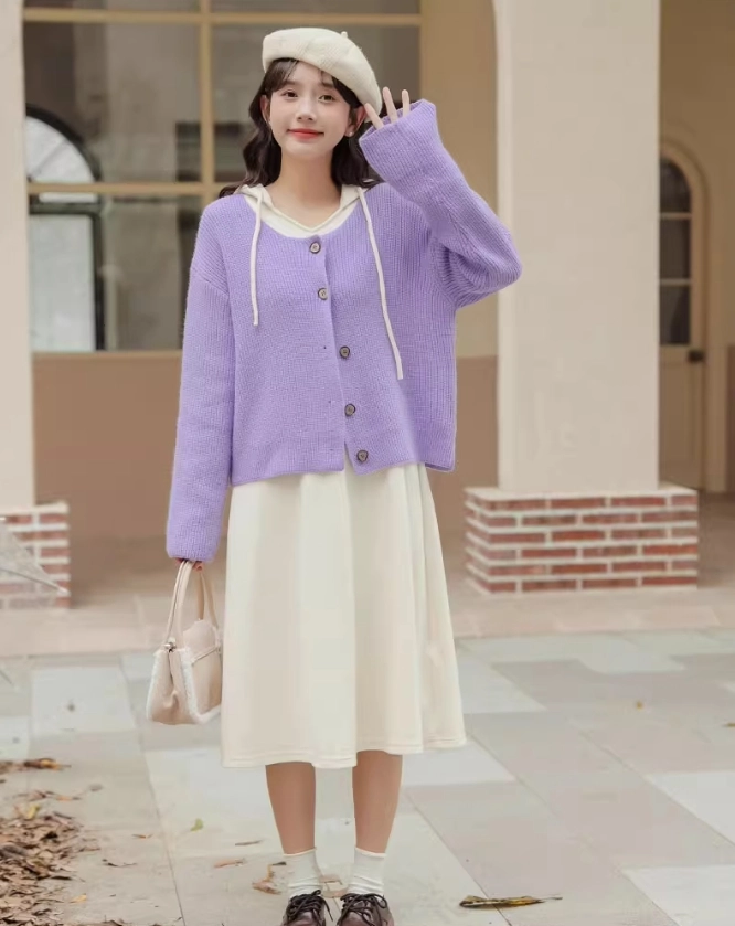 Lilac Ribbed Button-Up Cardigan - Fashion Chingu