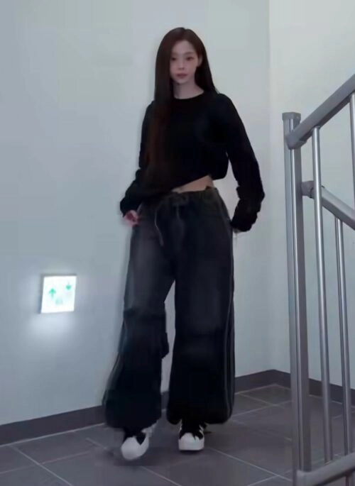 Blue Striped Wide Leg Jeans | Winter - Aespa