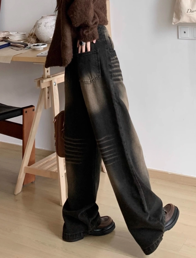 Black Baggy Washed Denim Jeans | Jungkook - BTS - Fashion Chingu