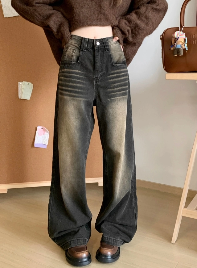 Black Baggy Washed Denim Jeans | Jungkook - BTS - Fashion Chingu