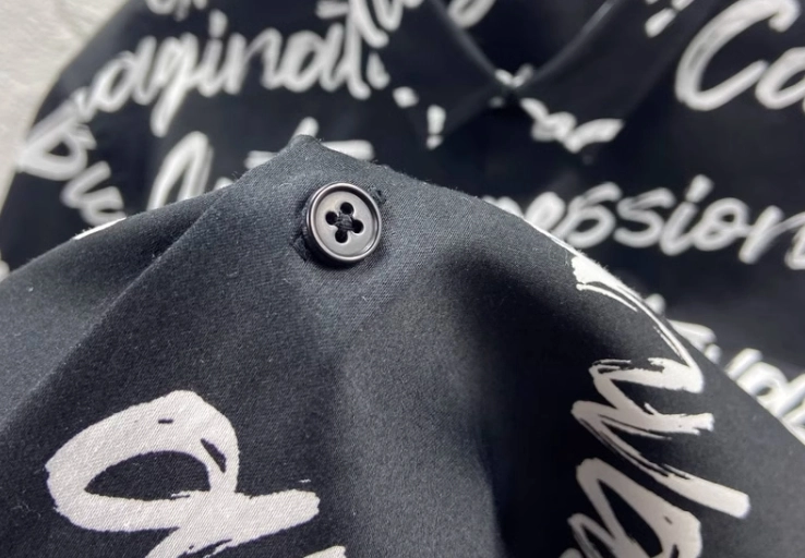 Black Short Sleeves Scribble Print Shirt | Jungkook - BTS