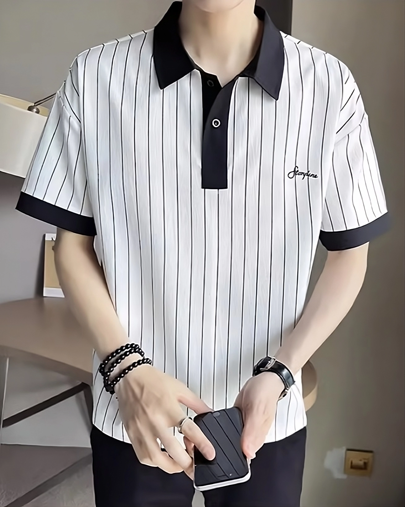 smyeon Frill polo shirt フリルポロTシャツ ホワイト Frill polo shirt/フリルポロTシャツ（Tシャツ/カットソー