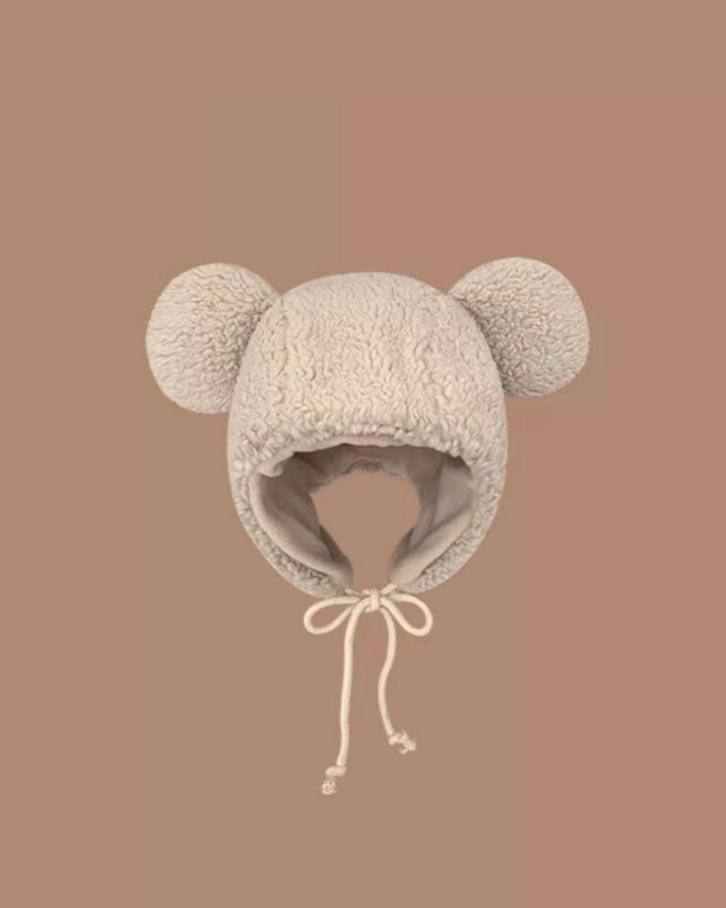 Beige Bear Ears Plush Winter Hat | Chiquita - BabyMonster