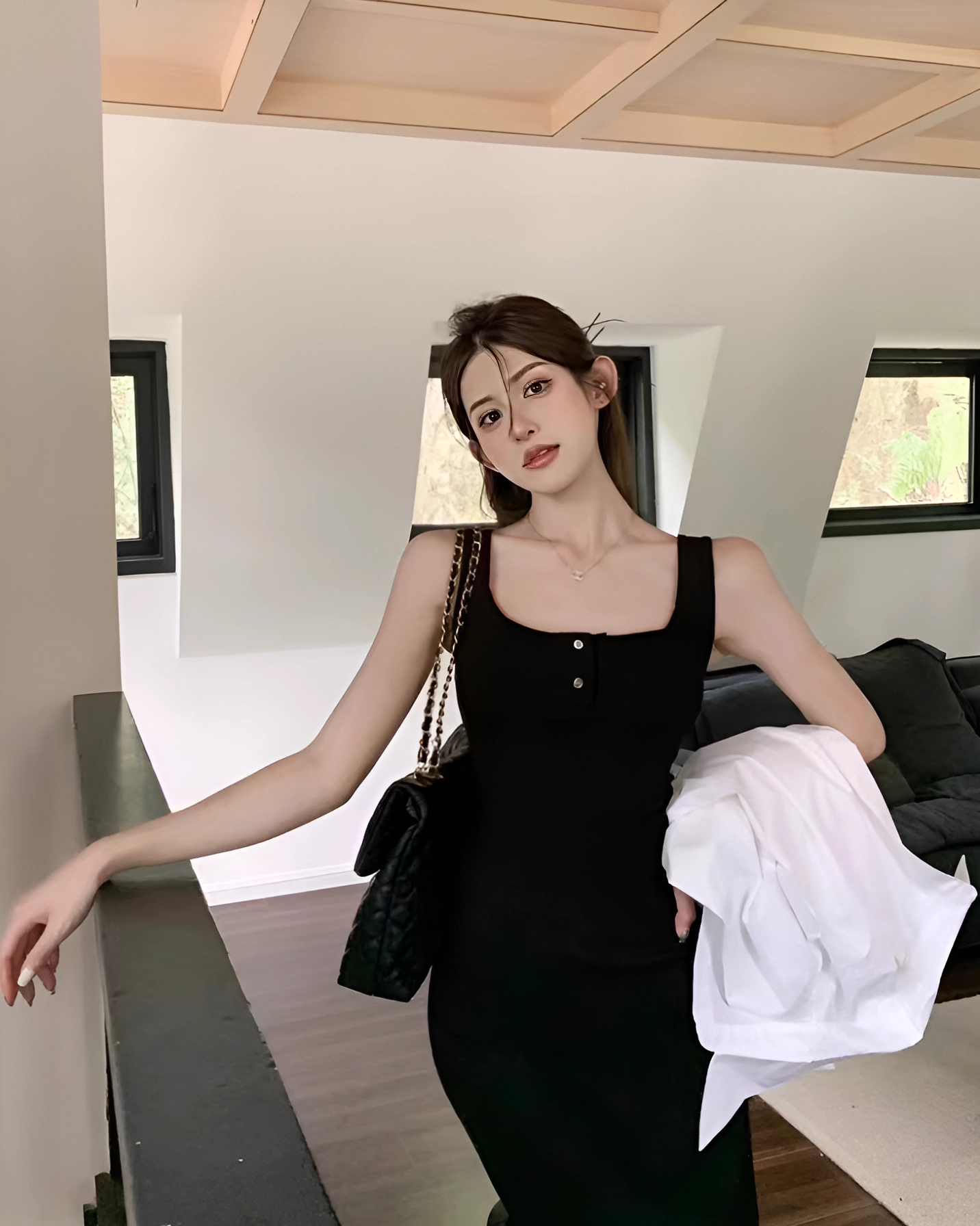 Black Bodycon Buttoned Dress | Jisoo - BlackPink - Fashion