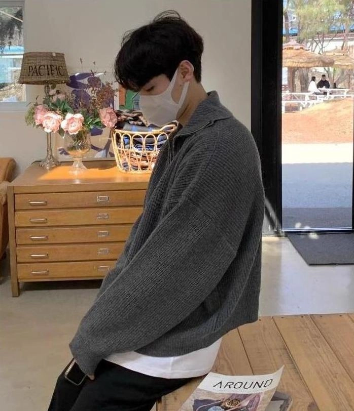 Grey Double Zipper Knitted Jacket | DK - Seventeen - Fashion