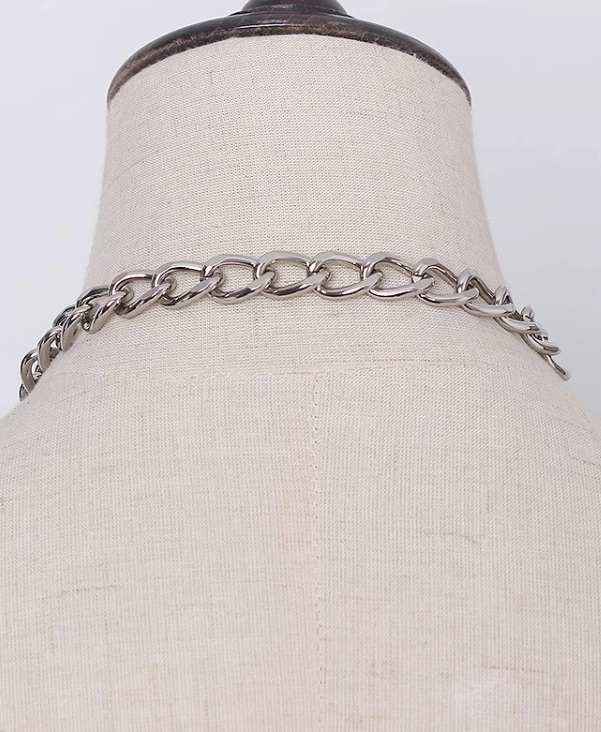 Silver Buckled Chain Necklace | Jake - Enhypen - Fashion Chingu