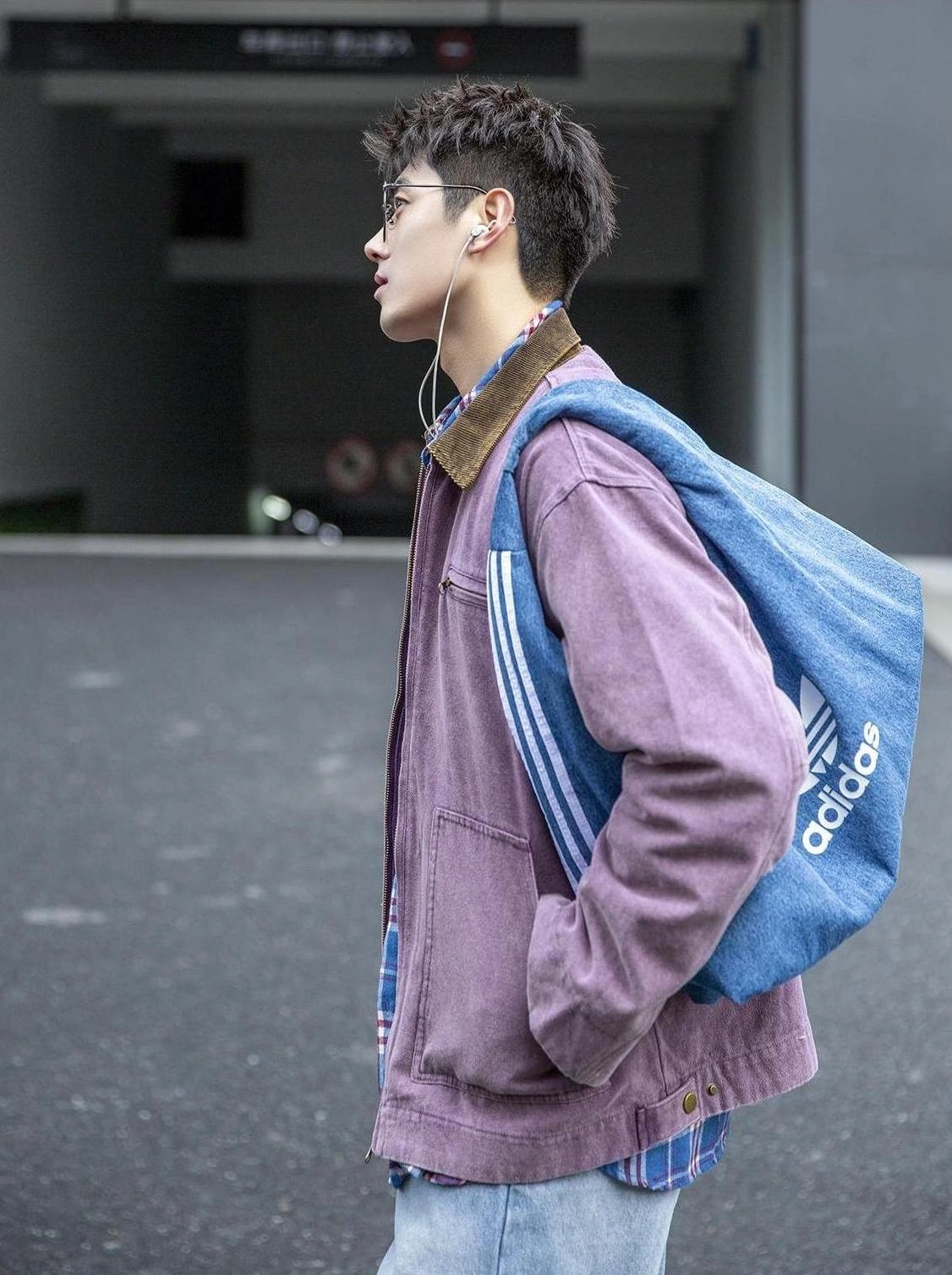 Lilac Zip-Up Contrast Jacket | Changbin - Stray Kids - Fashion Chingu