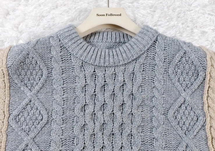 ニット・セーター IONSEOUL Tweed Like Over Knit (4color) BBJ55 Knit blazer, Beige - Sisley