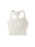 【WOOHWA】FRIL DOUBLE STRAP TOP White Double Straps Halter Top | Wonyoung - IVE - Fashion Chingu