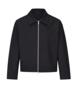 Black Collared Zip-Up Jacket | Baek Hyun Woo - Queen Of