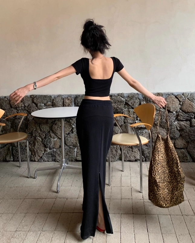 HOT Long Skirt Black Flare Skirt Near Me Black Flared Long Skirt