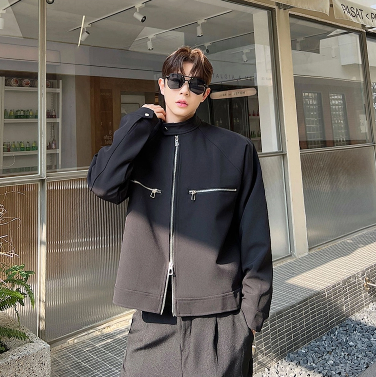 Black Zipper Details Jacket | DK - Seventeen - Fashion Chingu