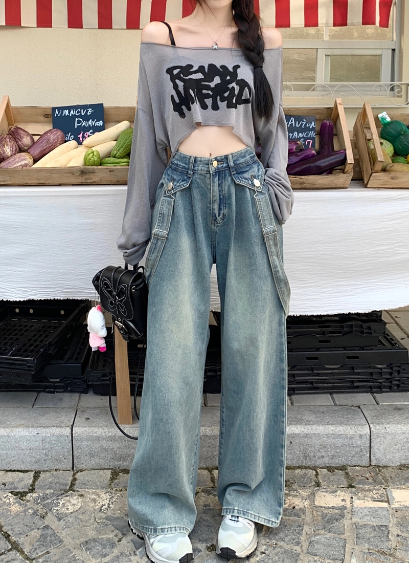 Denim Bell Bottom Pants With Suspenders Denim Pants With