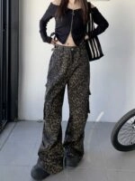 【CHERRYQUIRI】leopard lace cargo pt ♥brown Brown Leopard Print Cargo Pants | Chaeryeong - ITZY