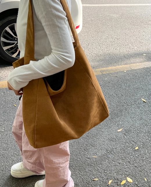 Brown Suede Tote Bag | Rose - BlackPink - Fashion Chingu