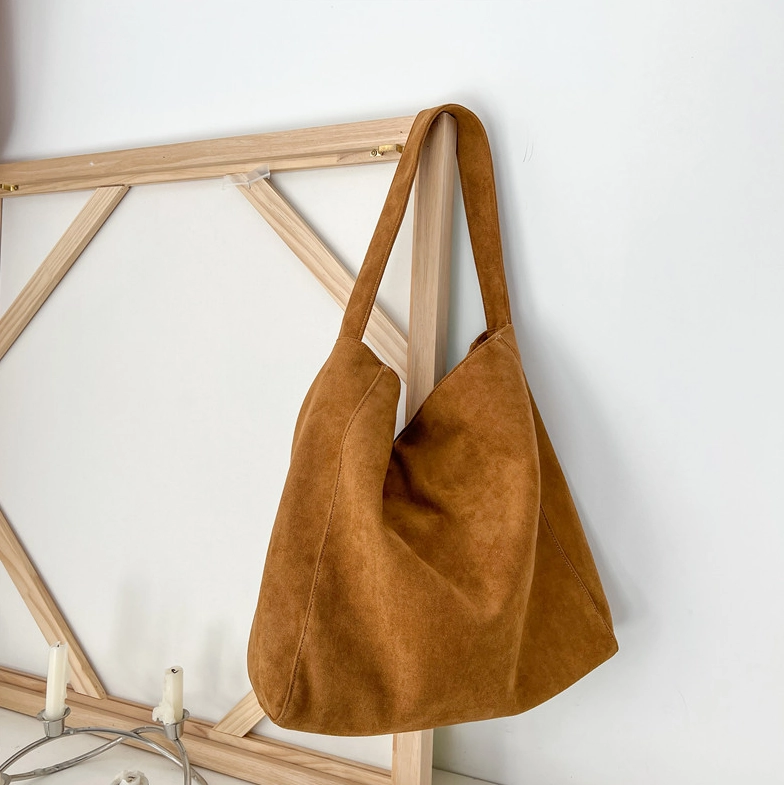 Brown Suede Tote Bag | Rose - BlackPink - Fashion Chingu