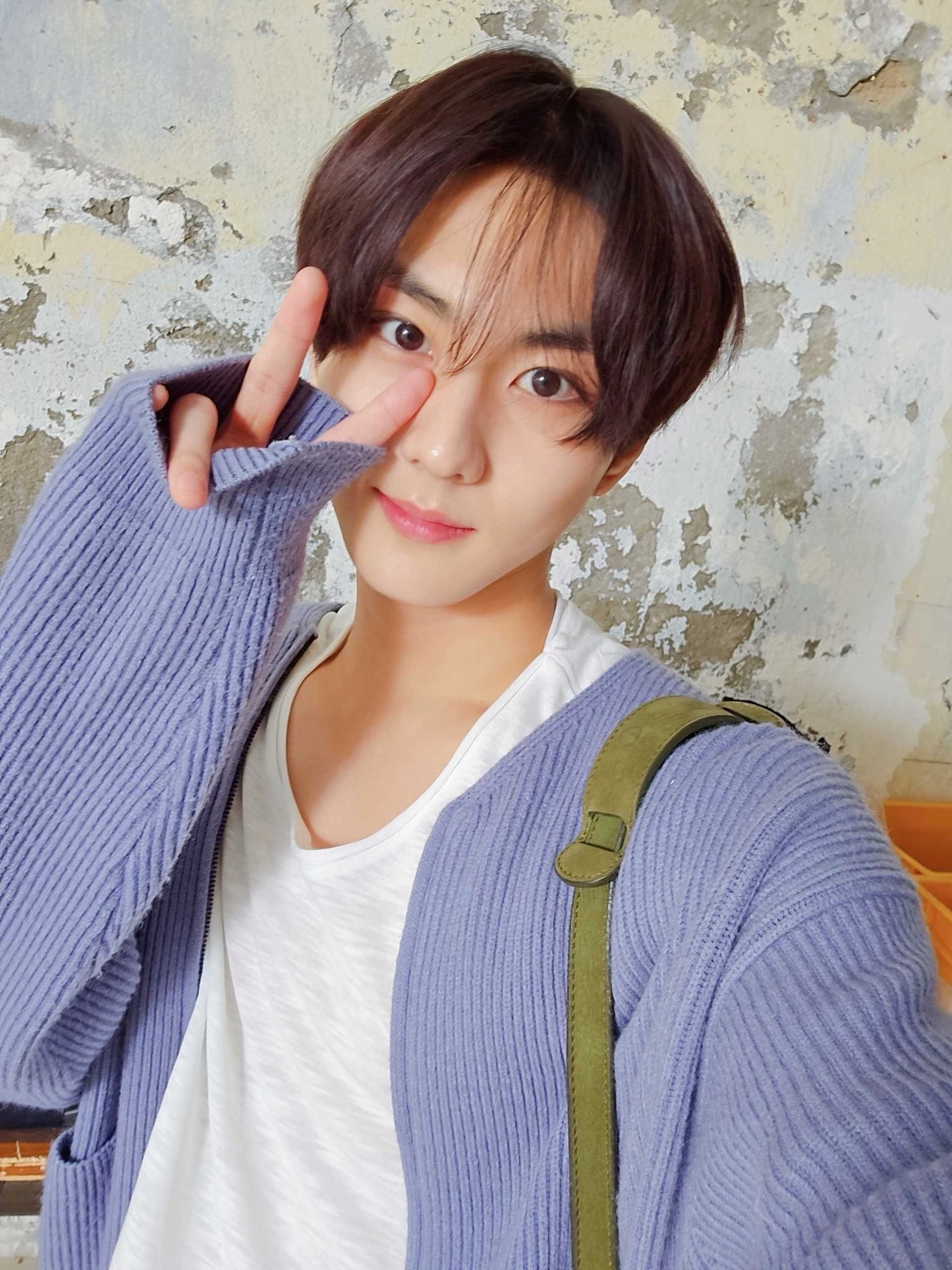 Light Blue Zip-Up Cardigan | Jungwon - Enhypen - Fashion Chingu