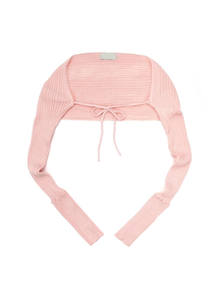 ルミニョン feather ribbon op + cardigan ピンク Lumignon original ♥feather ribbon op + cardigan【ピンク