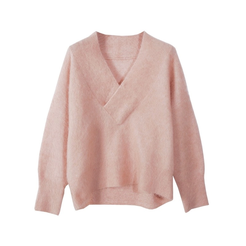 Pink Wide V-Neck Mohair Sweater | Cheon Da Hye - Queen Of Tears