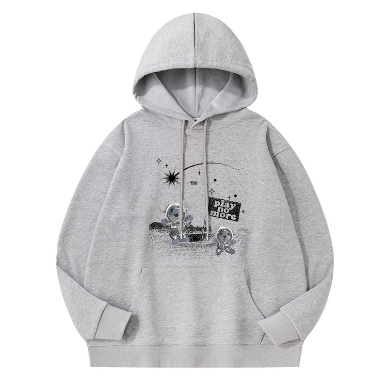 Grey ‘Play No More’ Hoodie Jun Seventeen Fashion Chingu