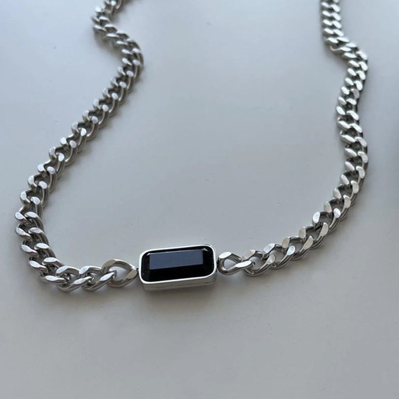 5-STAR bangchan NECKLACE & RING セット Silver Cube Pendant Necklace | Bang Chan - Stray Kids