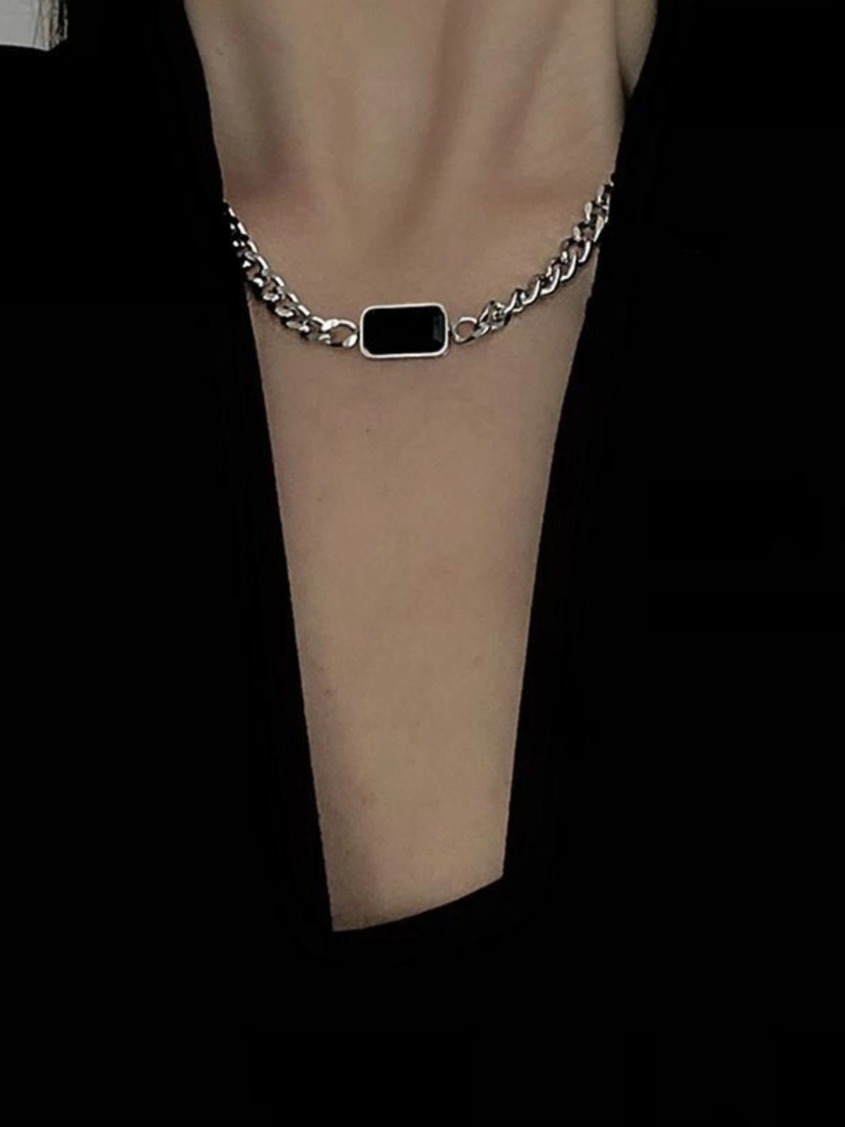 Silver Cube Pendant Necklace | Bang Chan - Stray Kids