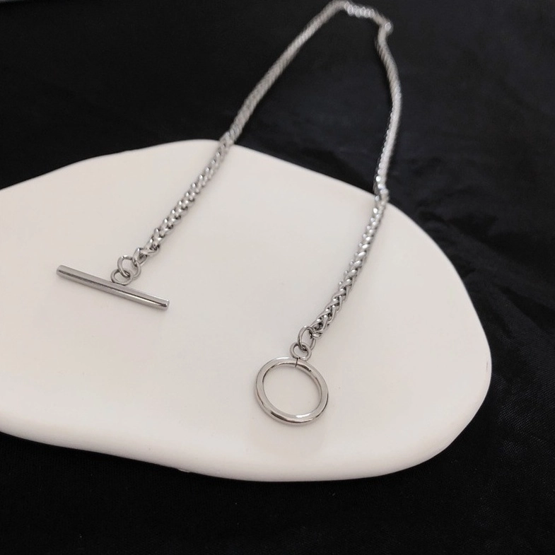 Silver Toggle Clasp Chain Necklace | Jungkook - BTS