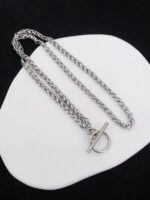 Silver Toggle Clasp Chain Necklace | Jungkook - BTS