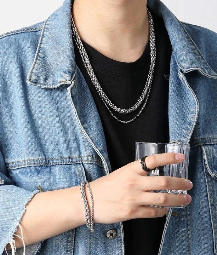 HARANG★BTS ジョングク着用★Silver Chain Necklace Silver 925 Qoo10] HARANG BTS ジョングク着用 【HARANG】