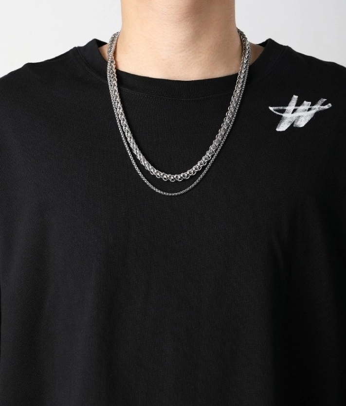 Sliver Double Layer Chain Necklace | Jungkook - BTS