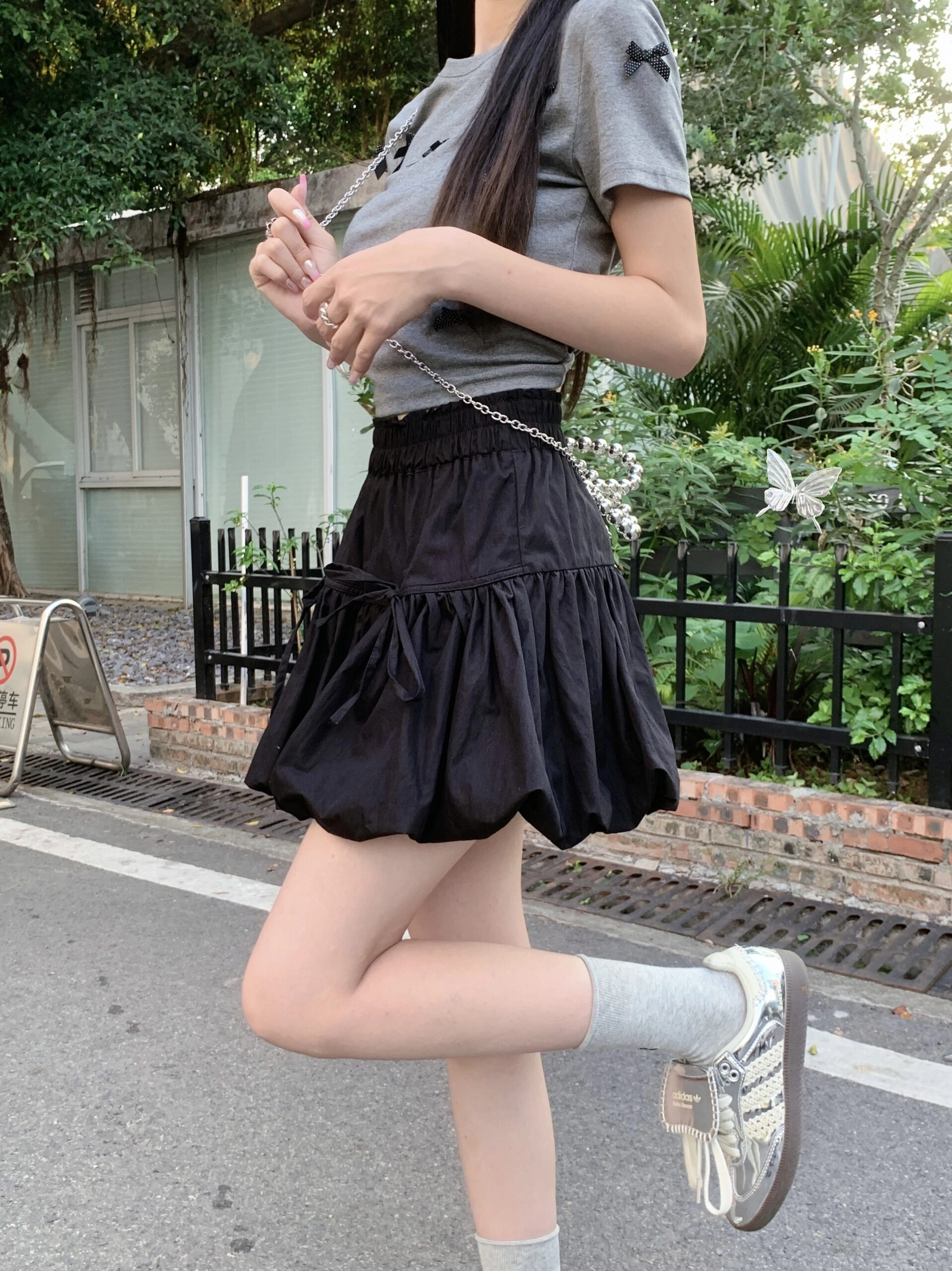 Black Bow Detail Puffy Skirt | Tzuyu - Twice - Fashion Chingu
