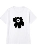【 PROJECT】25SS★ Mandarin flower T-shirt White Flower Printed T-Shirt | Asahi - Treasure - Fashion Chingu