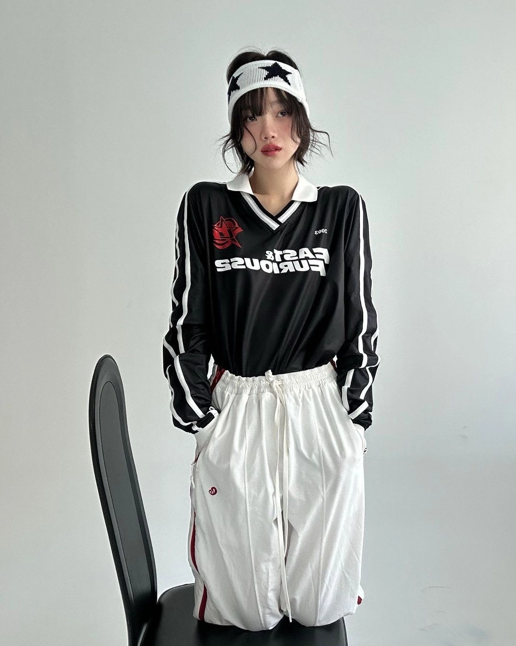 White Star Print Headband | Felix - Stray Kids - Fashion Chingu