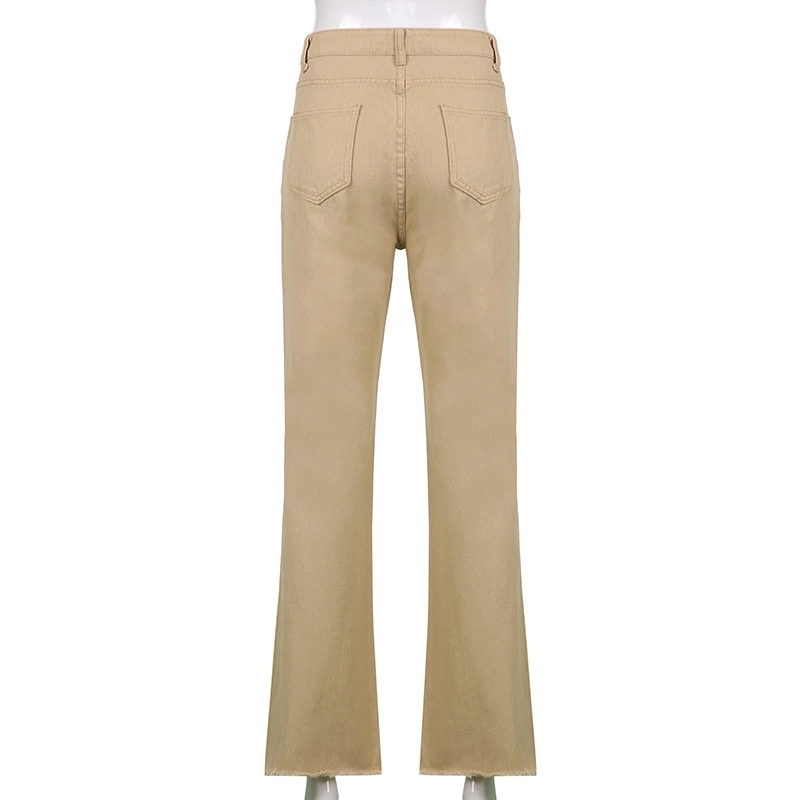 Beige High-Waist Casual Jeans | Rose - BlackPink - Fashion