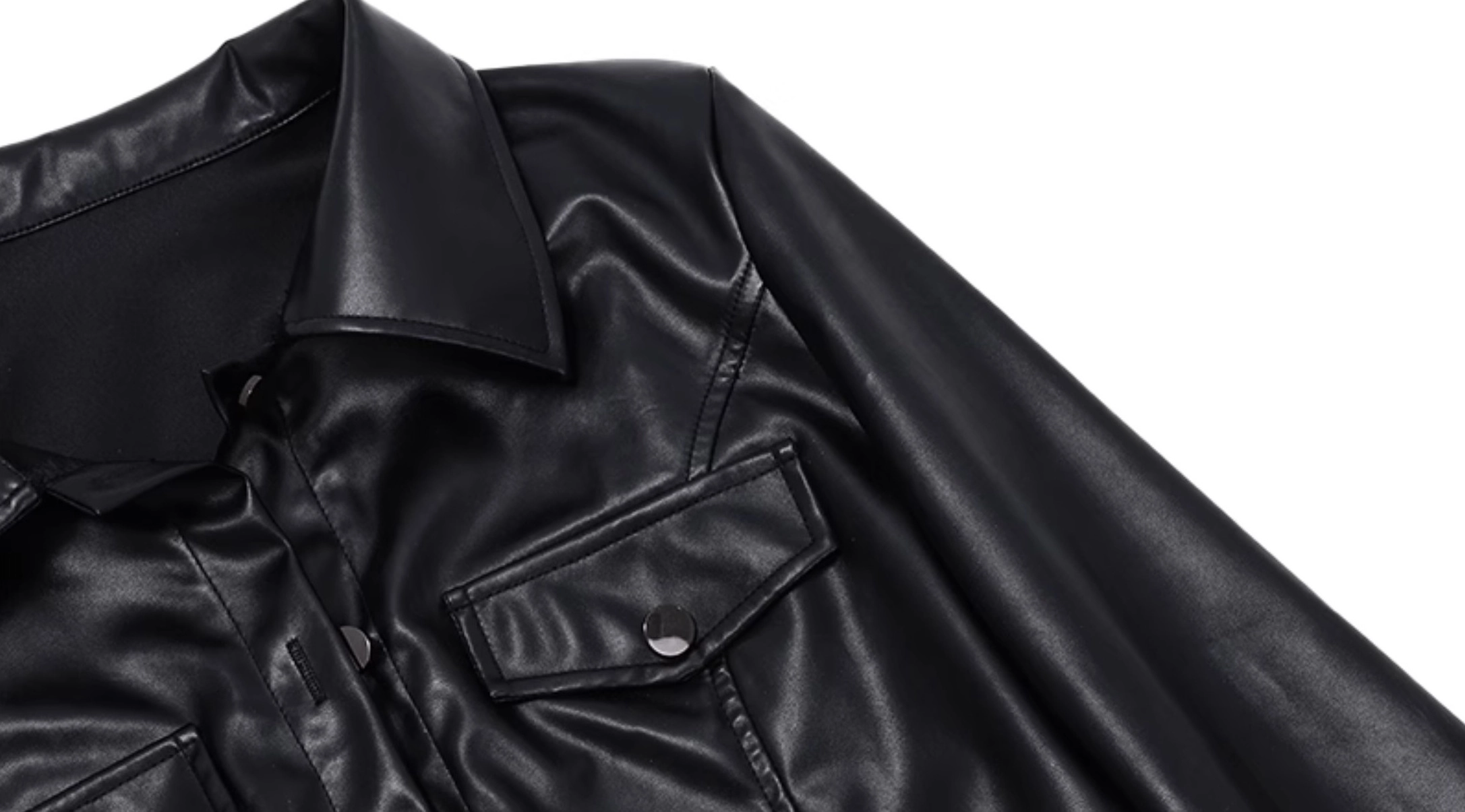 ジャケット・アウター SOFTHYPHEN FAUX LEATHER CROPPED SHIRT Black Faux Leather Cropped Jacket | Hoshi - Seventeen