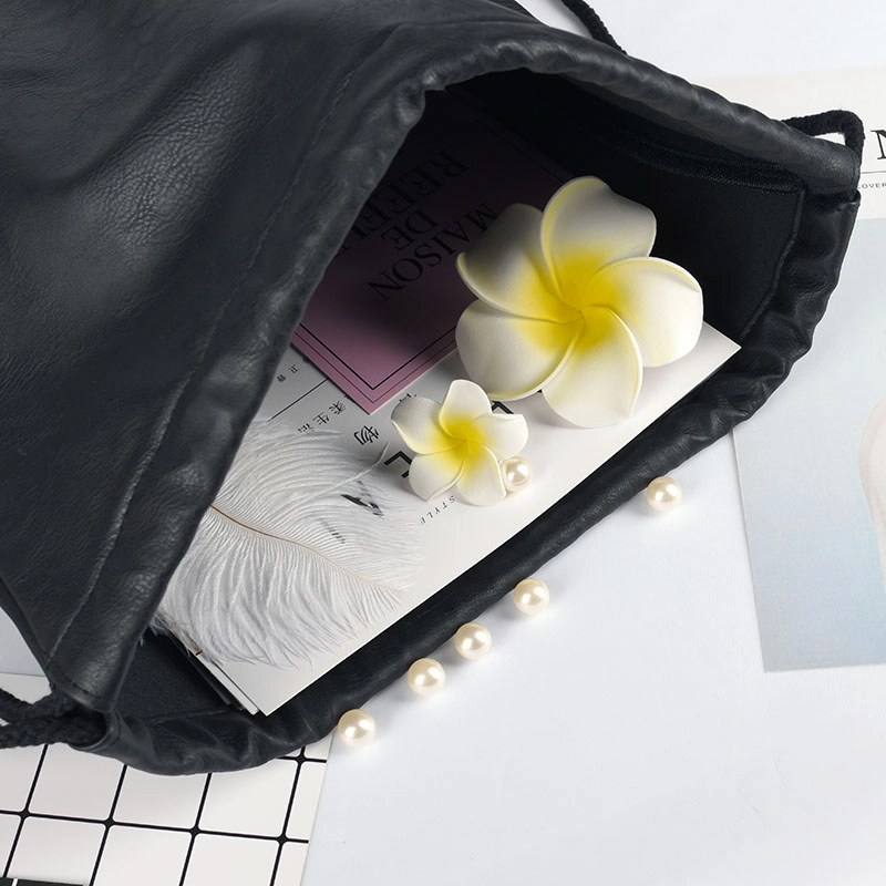 NOFFICIALNOFFICE★韓国★FAKE LEATHER DRAWSTRING BAG 追跡あり NOFFICIALNOFFICE】FAKE LEATHER DRAWSTRING BAG
