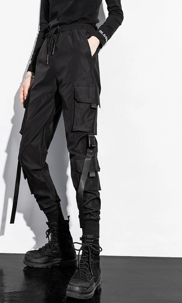 Black Slim Cargo Pants | Felix - Stray Kids - Fashion Chingu