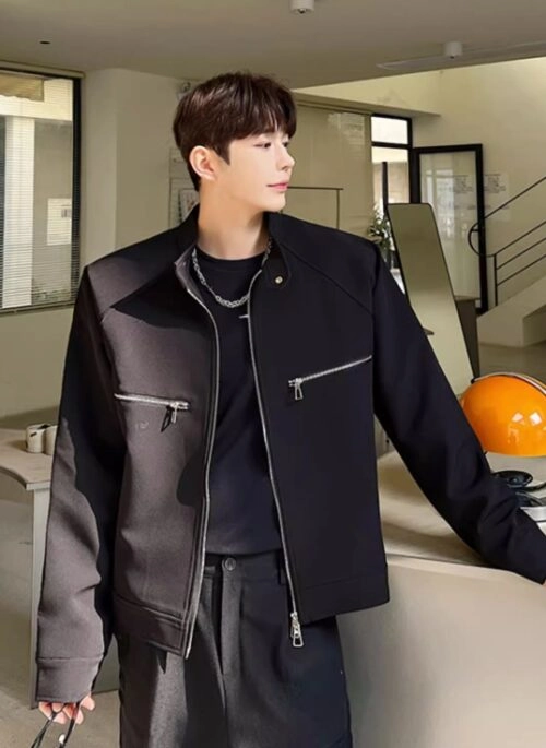 Blue Zippered Sleeves Denim Jacket | Seonghwa - ATEEZ