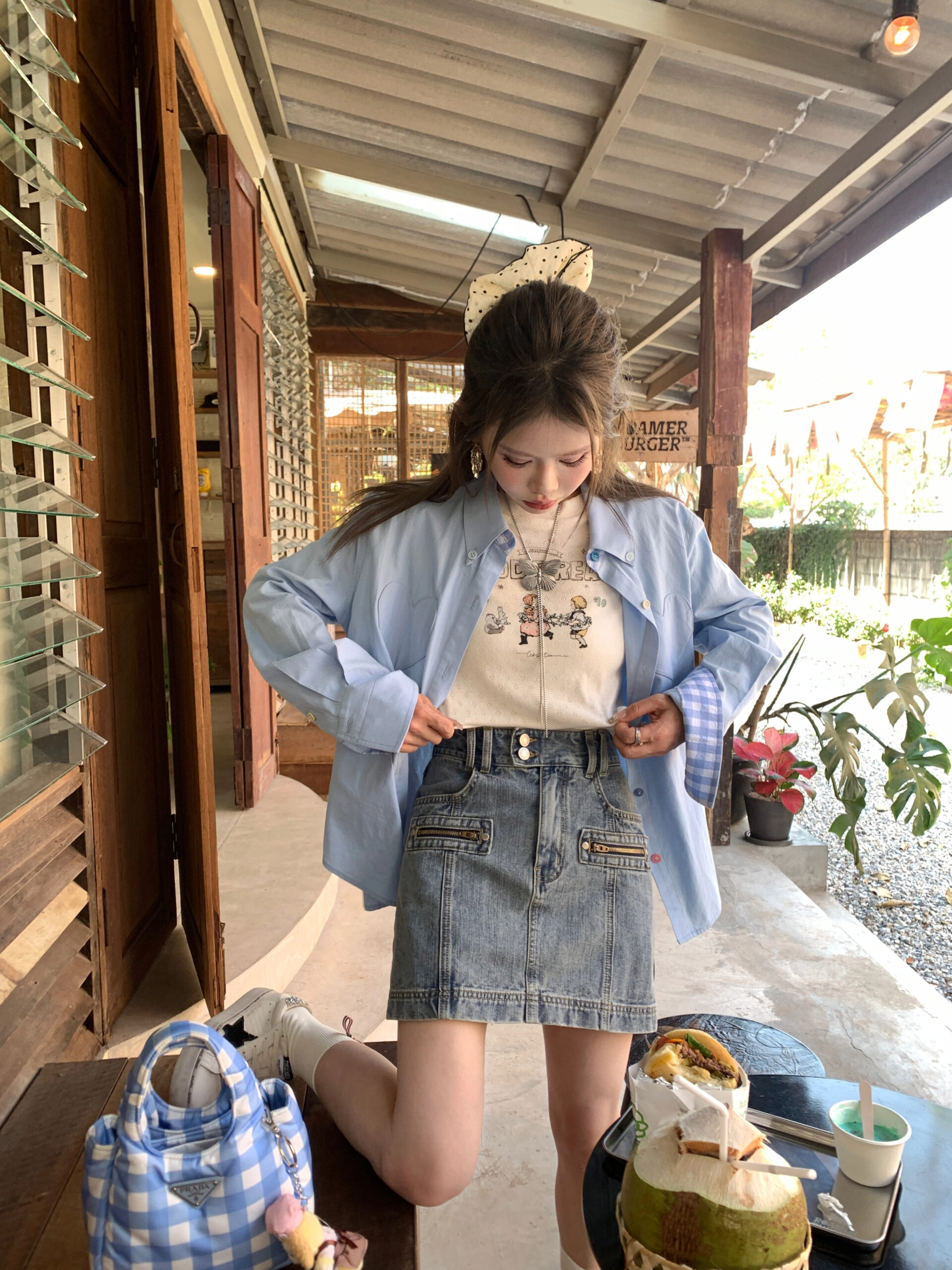 [SETSETSET] BELTED INDIGO DENIM MINI SKIRT ★韓國 MUSINSA | SETSETSET BELTED INDIGO DENIM MINI SKIRT