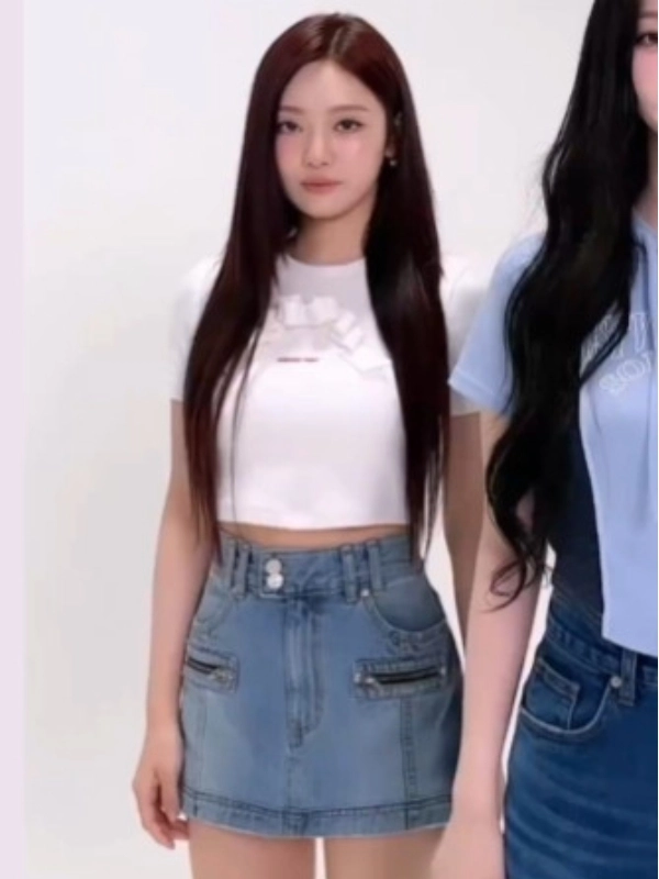 Blue Denim Zip Pocket Mini Skirt | Ningning - Aespa