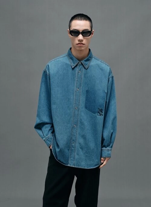 Blue Oversized Logo Patch Shirt | Jimin – BTS