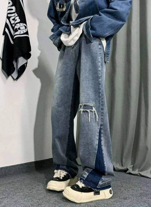 Blue Strappy Multi-Pocket Cargo Jeans | Ten - NCT - Fashion