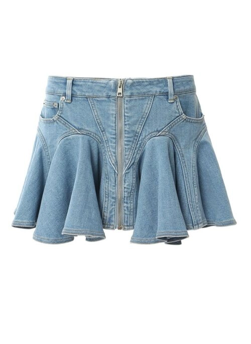 RUKAです♡ Blue And Black Spliced Jeans | Ruka - BabyMonster - Fashion