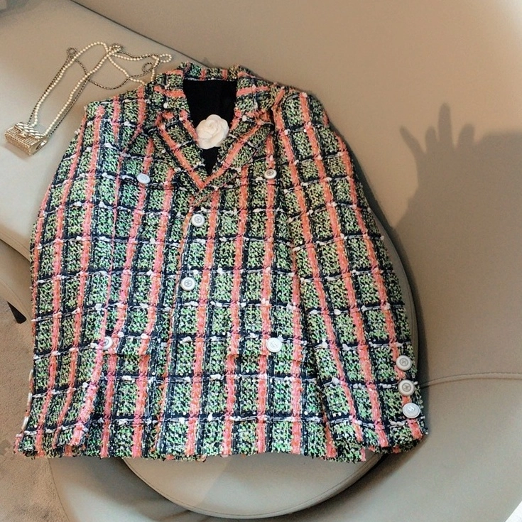 Multicolored Tweed Blazer Jimin BTS Fashion Chingu