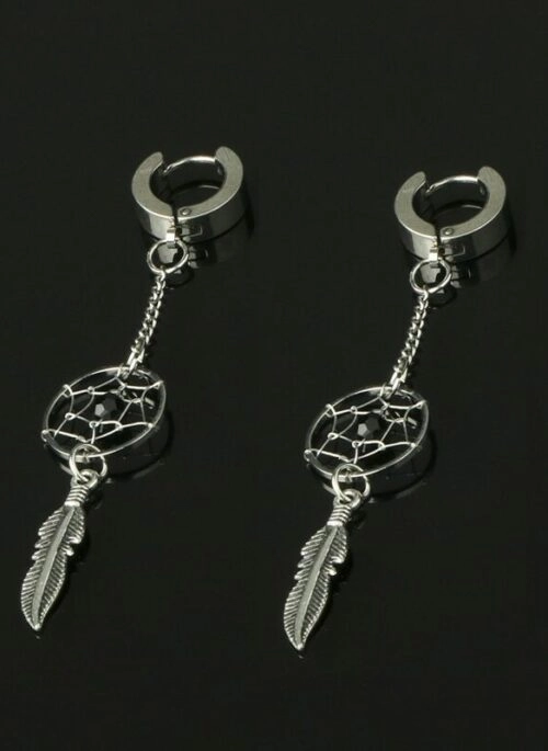 Silver Dreamcather Dangling Earrings | Felix - Stray Kids