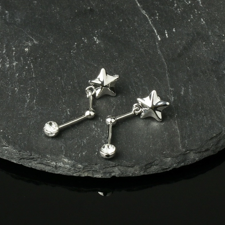 Silver Star Dangle Earring | Hyunjin - Stray Kids - Fashion