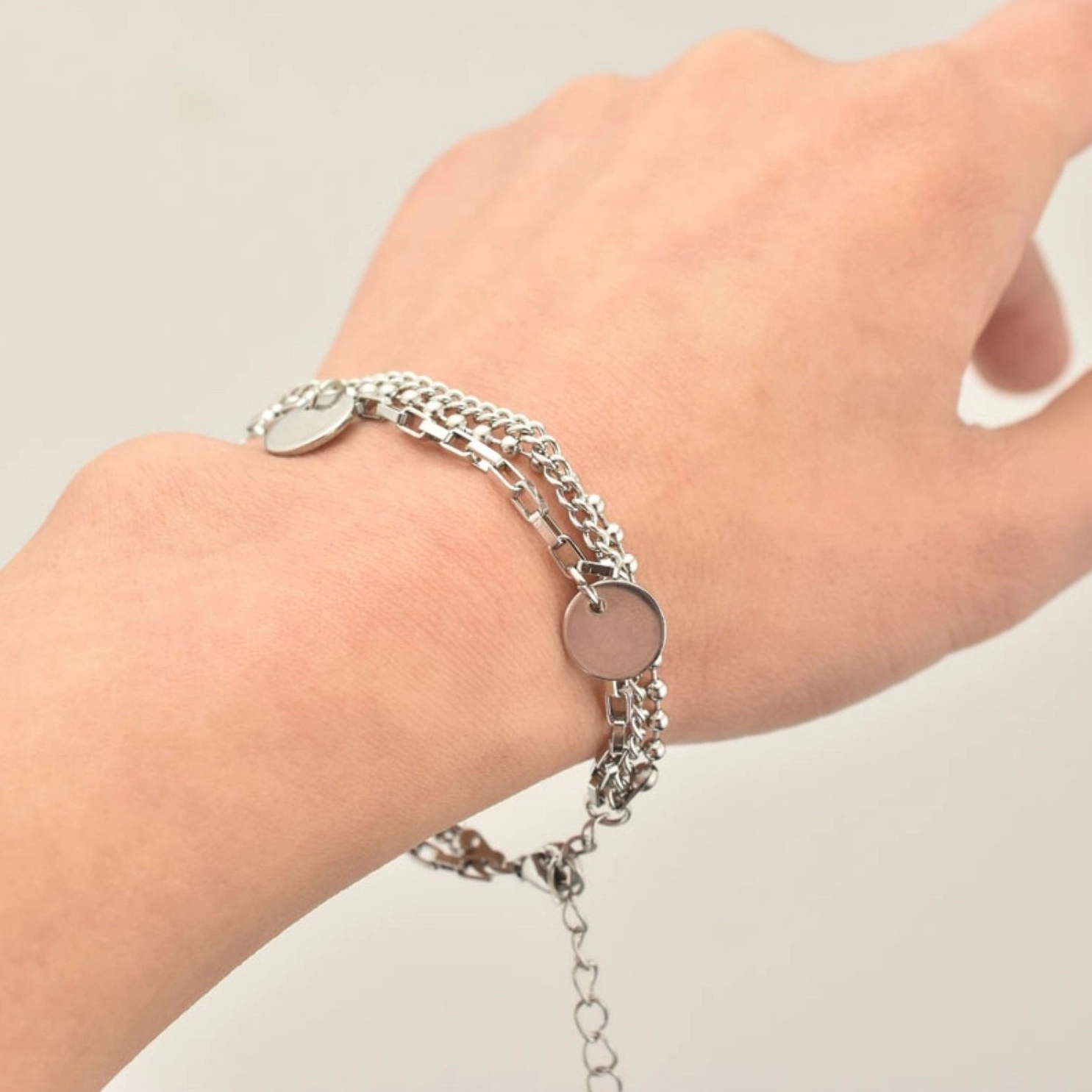 Silver Triple Layer Chain Bracelet | Jimin - BTS - Fashion